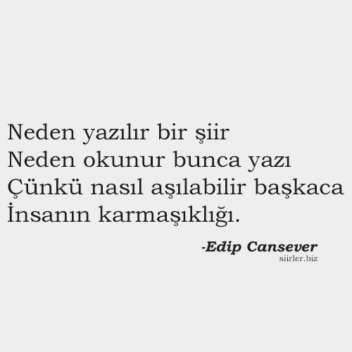 Edip Cansever - Neden yazılır bir şiir