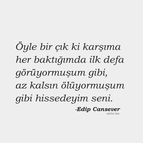 Edip Cansever Öyle bir çık ki karşıma