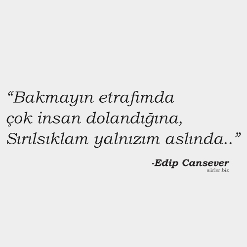 Edip Cansever Sırılsıklam yalnızım aslında..