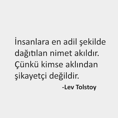 Felsefi Sözler, Tolstoy