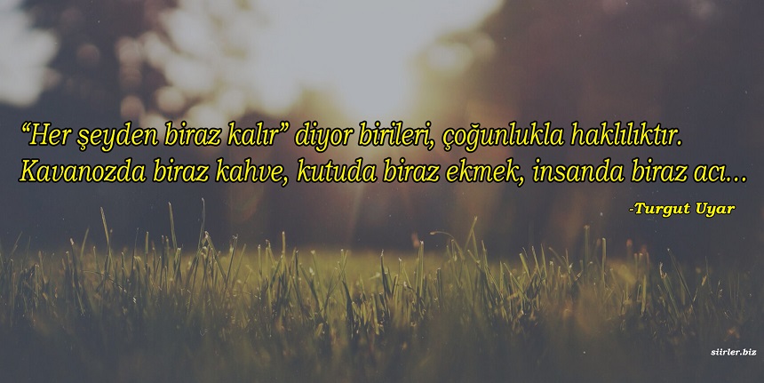 Turgut Uyar Anlamlı Sözler kısa