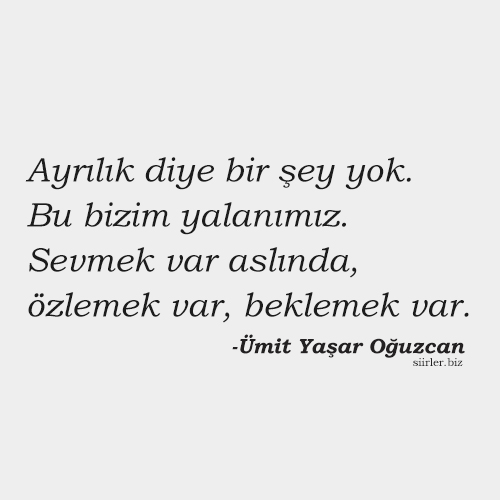 ümit yaşar oğuzcan - Ayrılık diye bir şey yok