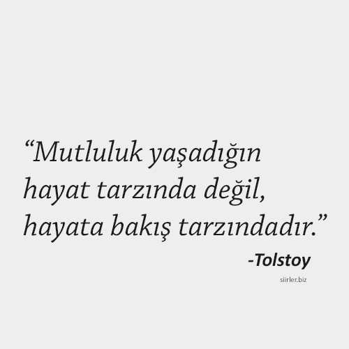 Tolstoy Mutluluk Sözleri