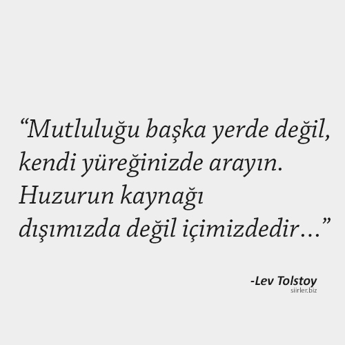 Tolstoy Mutluluk Sözleri
