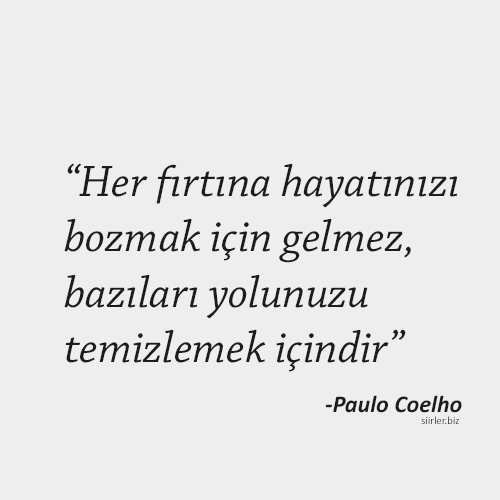 Paulo Coelho fırtına sözleri