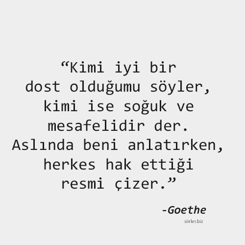 Goethe hayata dair sözleri