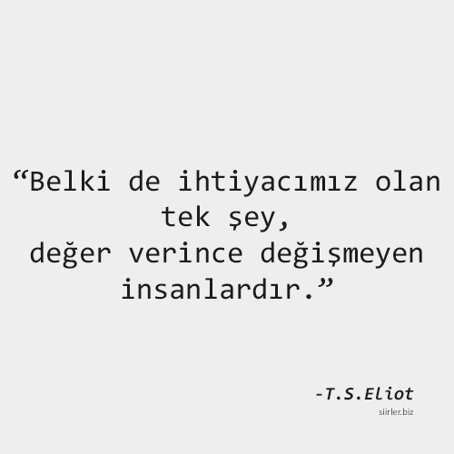 t.s. eliot ihtayıcmız olan tek şey