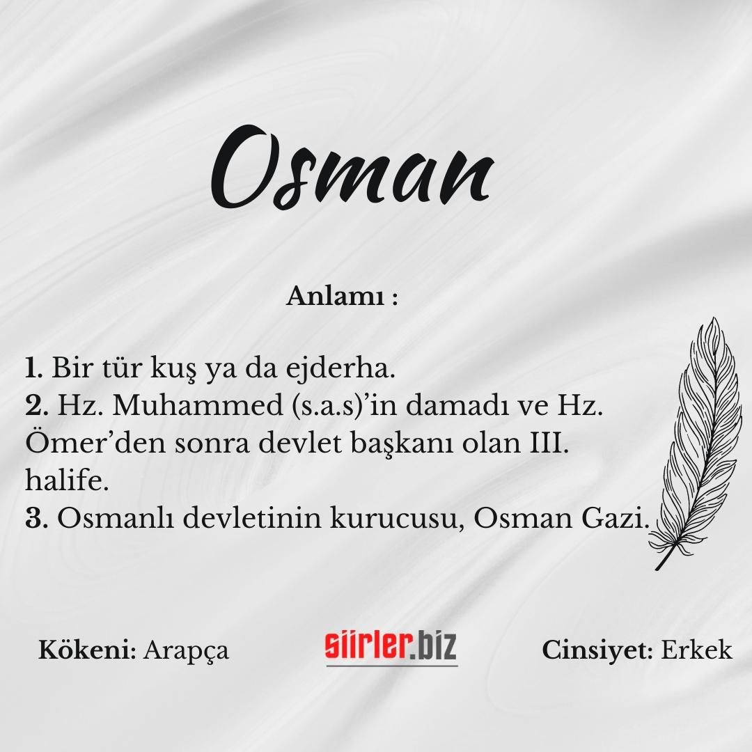 Osman isminin anlamı, osman ismi
