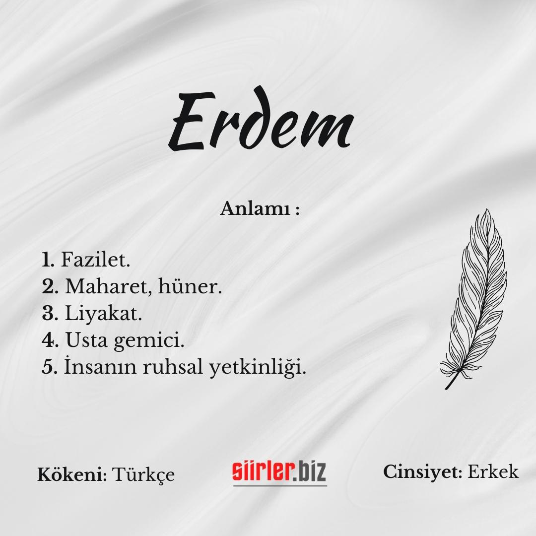 Erdem isminin anlamı, erdem ismi