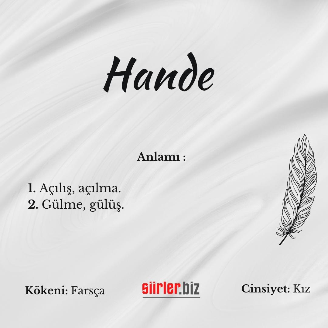 Hande İsminin Anlamı Nedir?