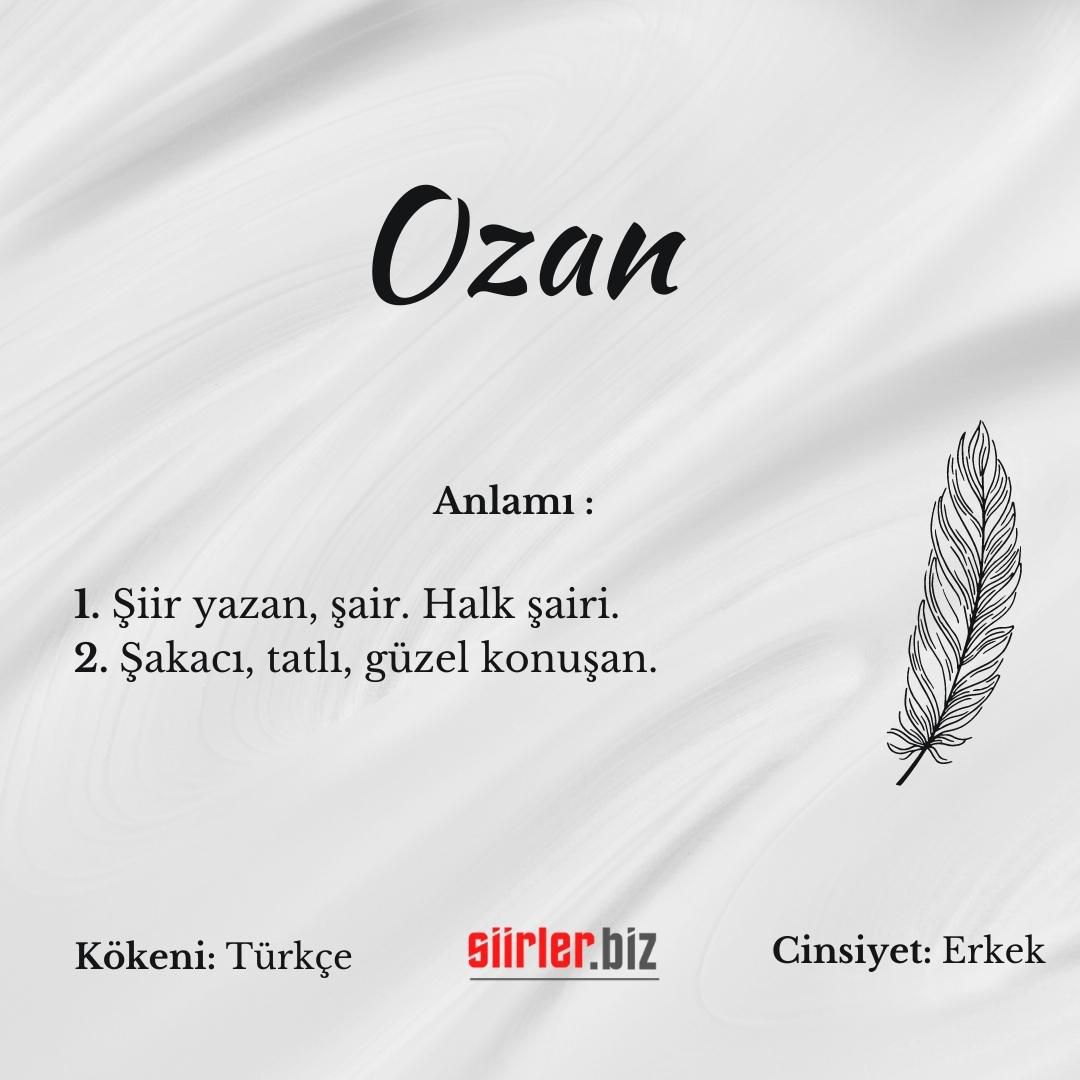 Ozan isminin anlamı, ozan ismi