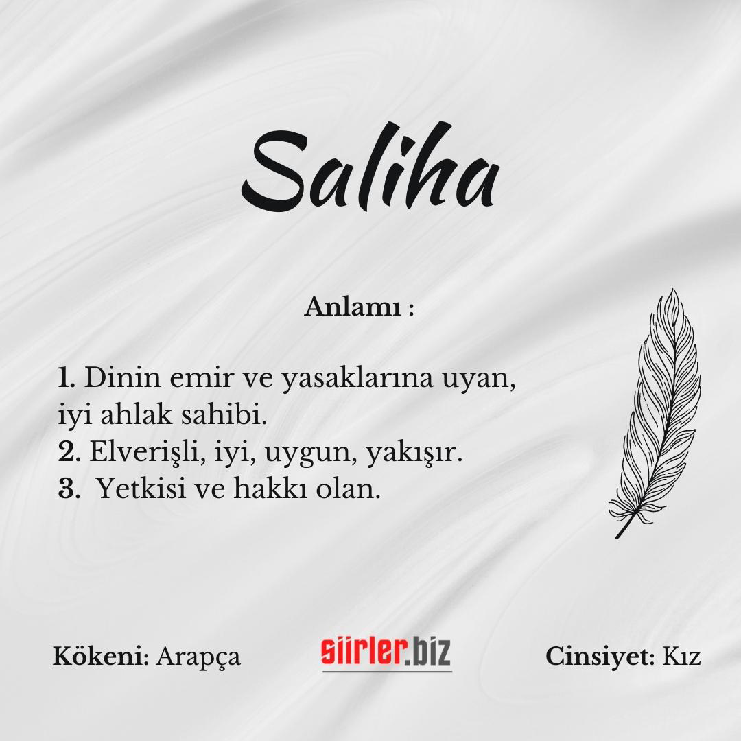 Saliha isminin anlamı, saliha ismi