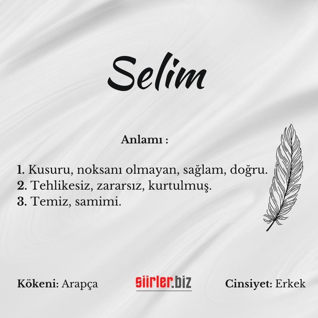 Selim isminin anlamı, selim ismi