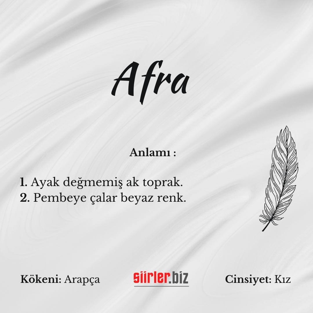 Afra İsminin Anlamı Nedir?