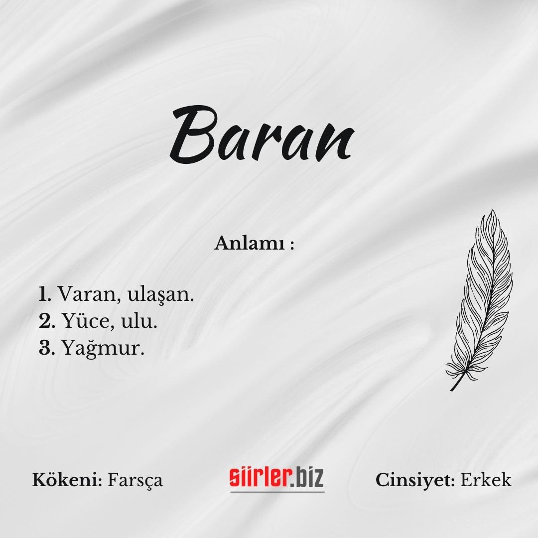 Baran isminin anlamı, baran ismi