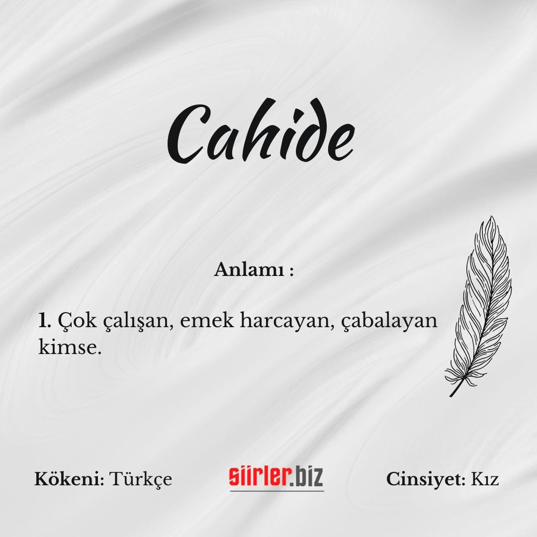 Cahide isminin anlamı, cahide ismi