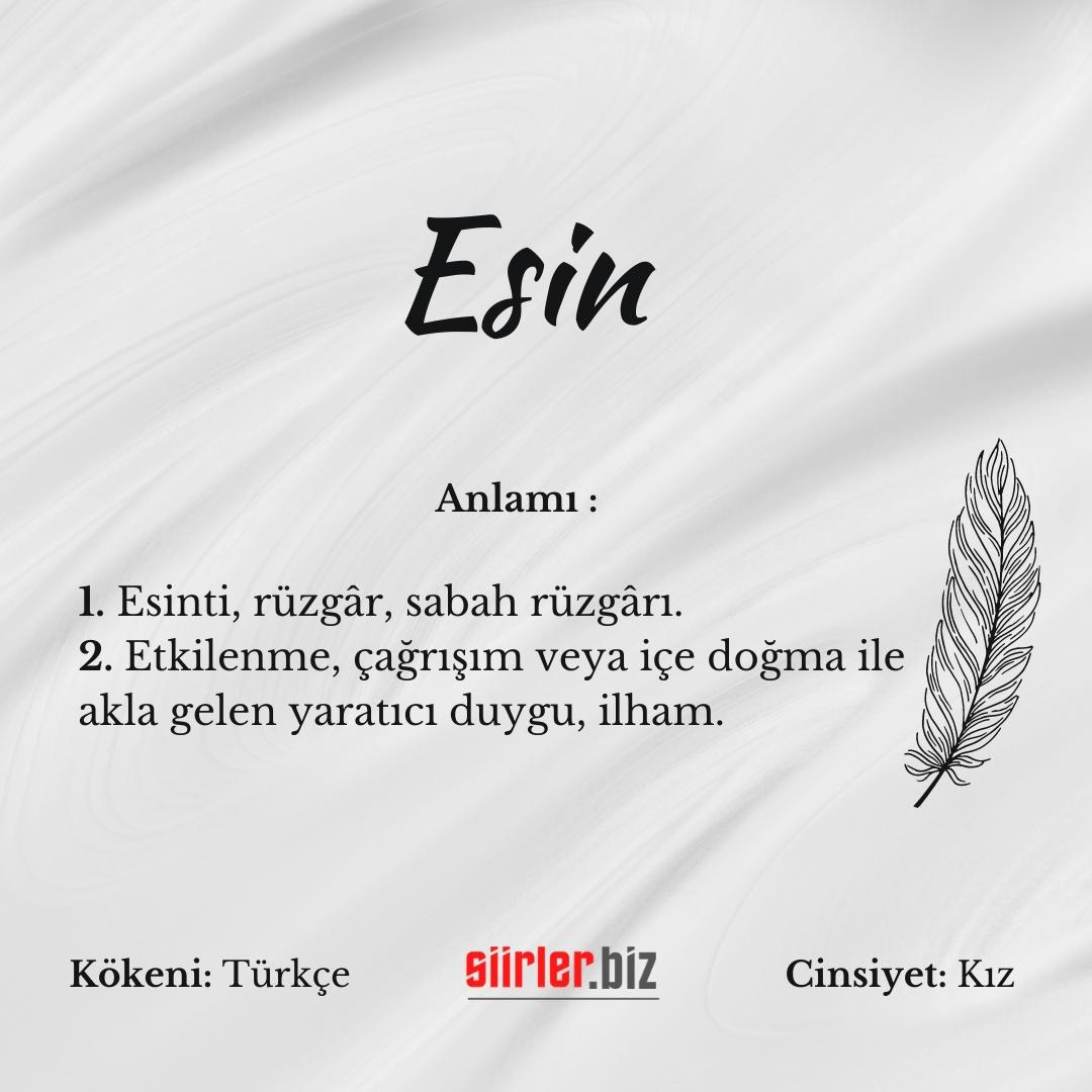 Esin isminin anlamı, esin ismi