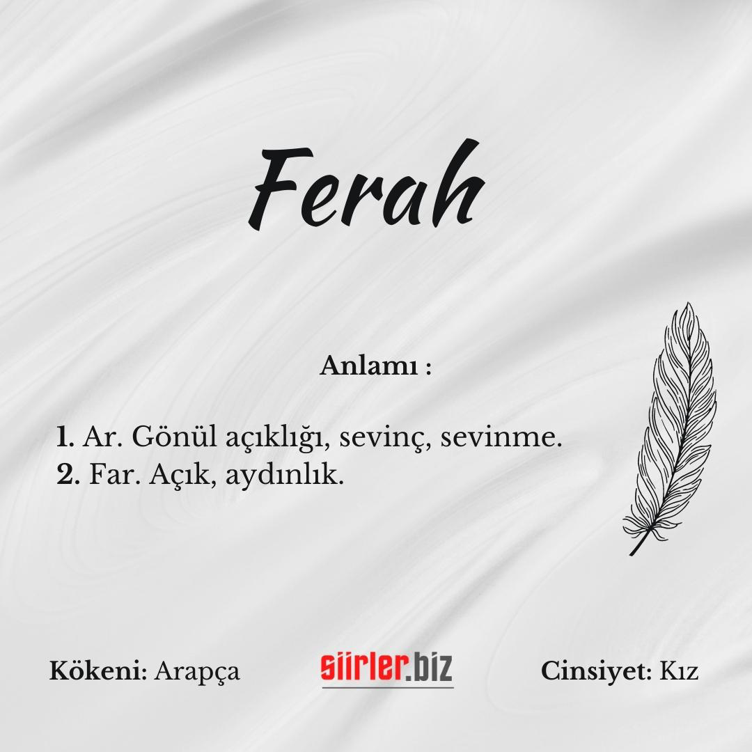 Ferah isminin anlamı, ferah ismi