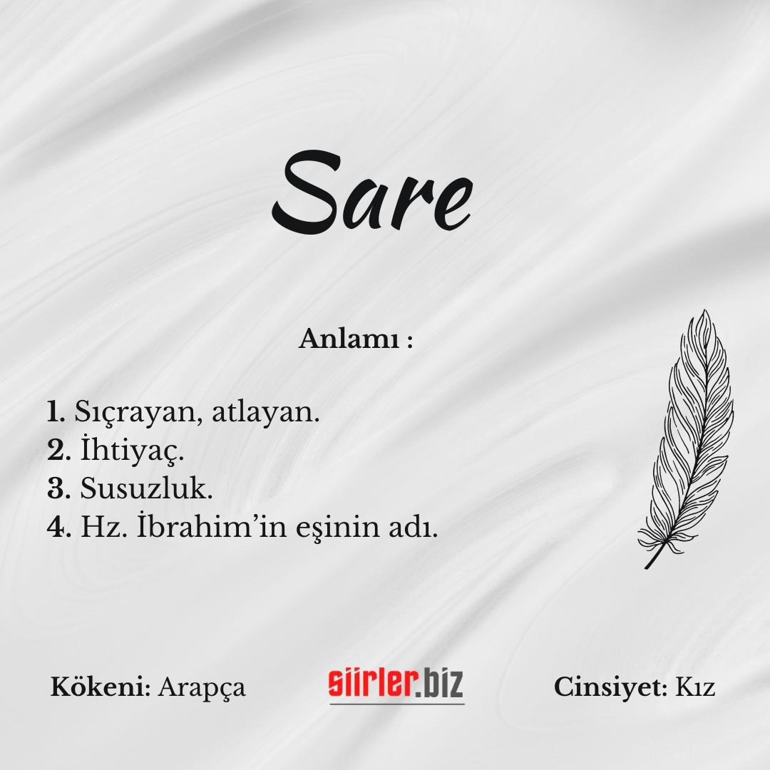 Sare İsminin Anlamı Nedir?