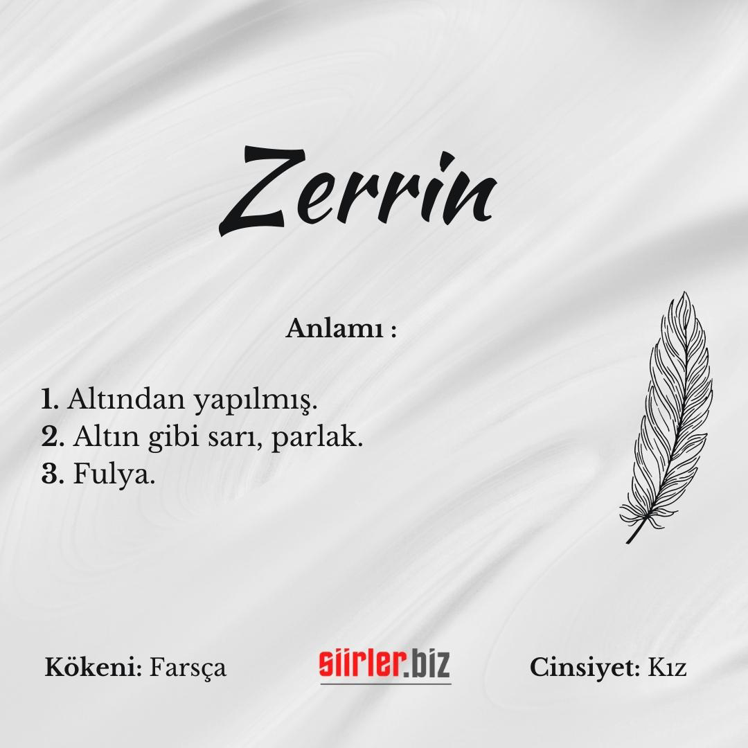 Zerrin isminin anlamı, zerrin ismi